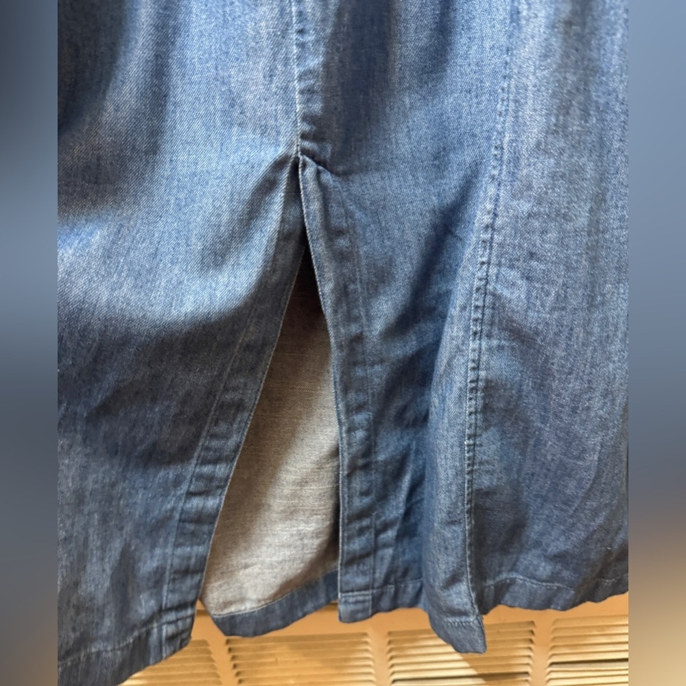 NWT Old Navy Denim Blue Chambray Square Neck 100% Cotton Midi Dress Size XXL - Picture 9 of 12